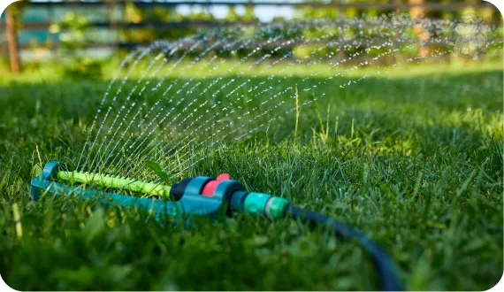 zraszacz oscylacyjny podlewający trawnik